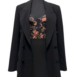 Bill Burns Nordstrom Black Wool Women's Suit Jacket size 10